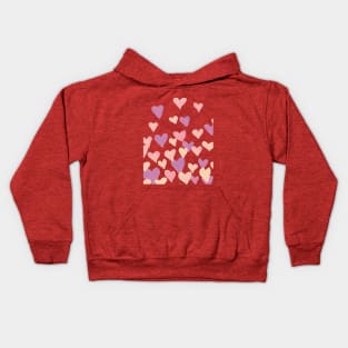 Valentine’s Day Watercolor Hearts – pastel pink Kids Hoodie